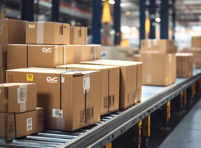 Warehouse operator monitoring stored parcels and inventory